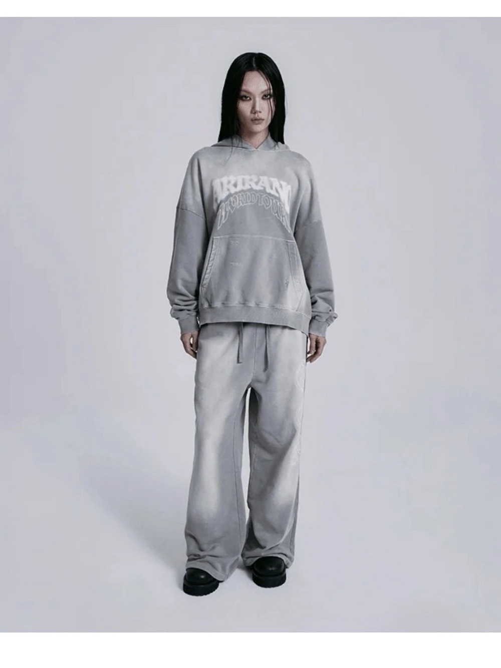 BTS Arirang Merch Gray Oversized Hooded Jumpsuit - Casual Lounge Style